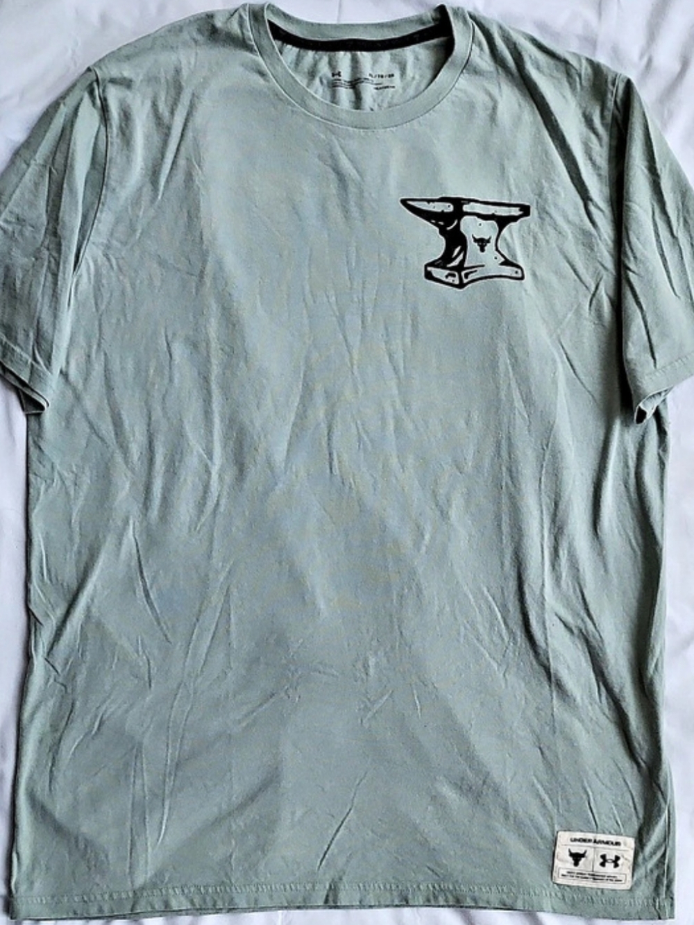 Under Armour Project Rock Anvil Logo Gray T-Shirt Size XL